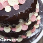 Pink White Button Cake