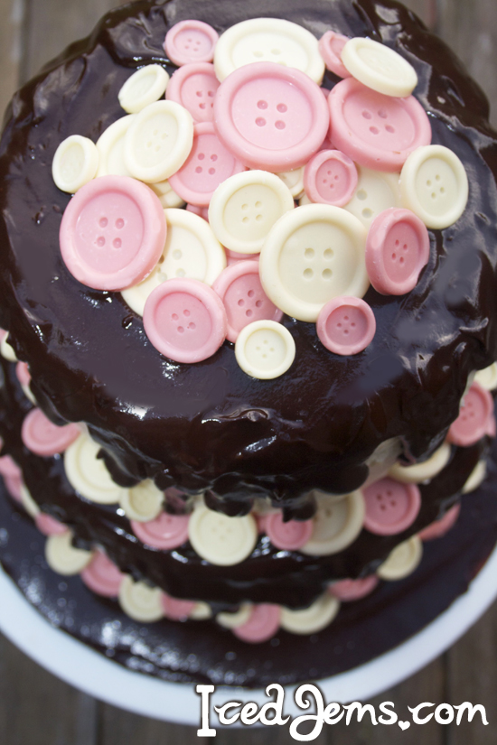 Top of Buttons Cake