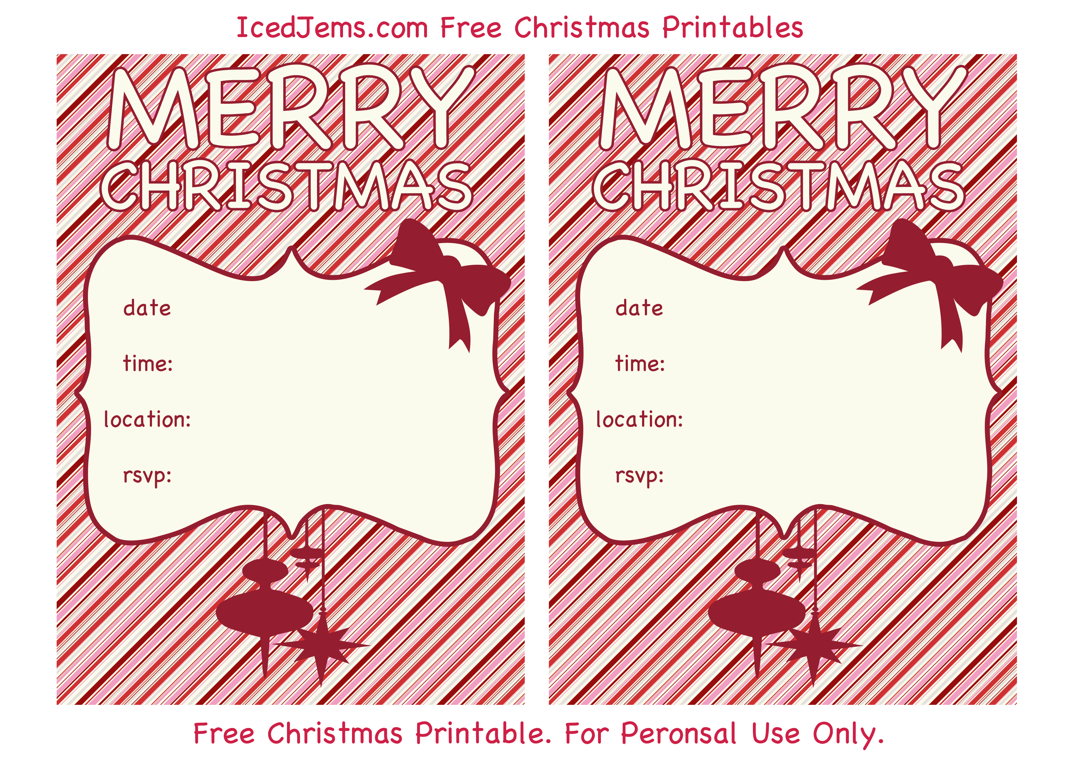 Free Christmas Party Printables