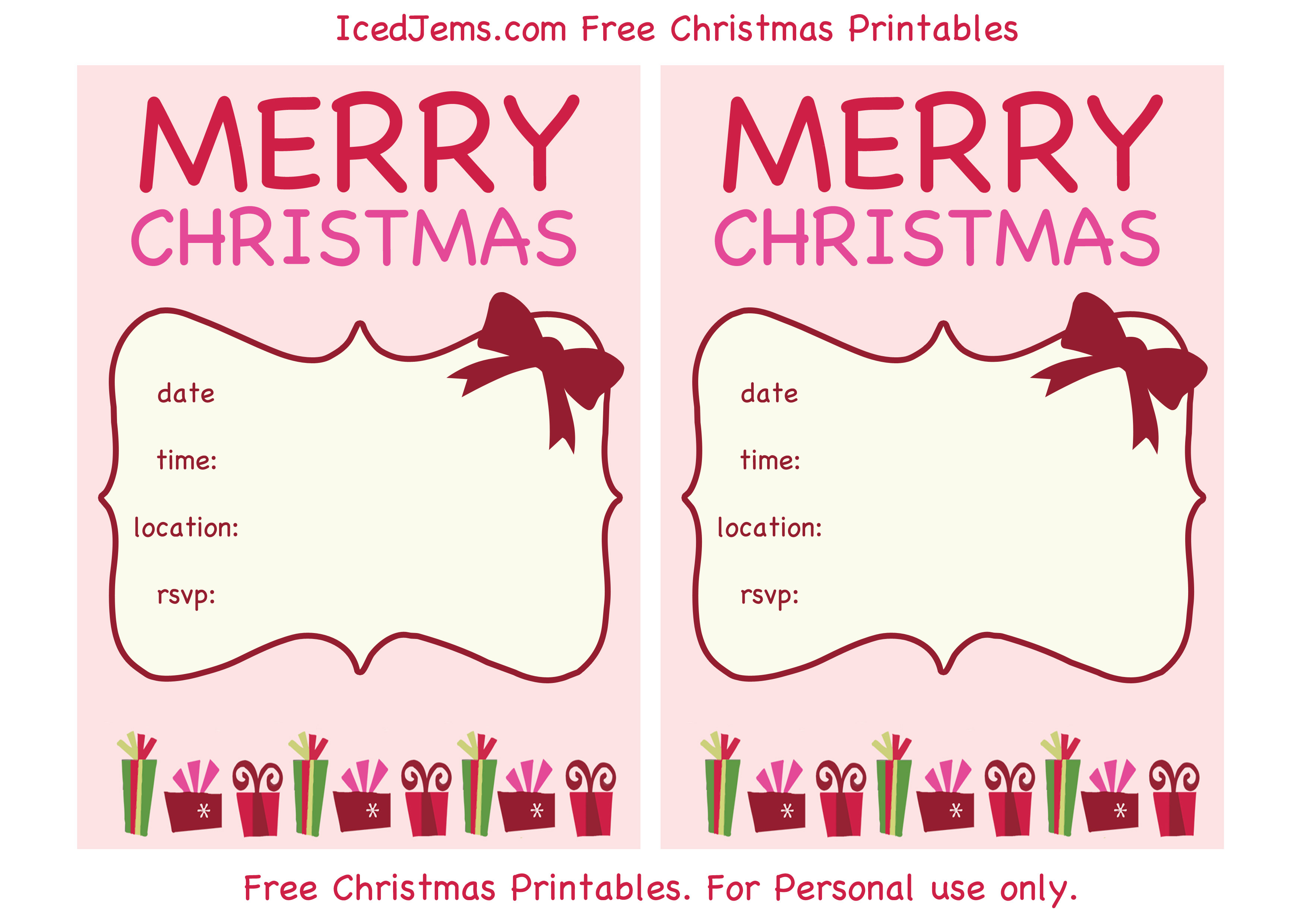 Free Christmas Party Printables Iced Jems