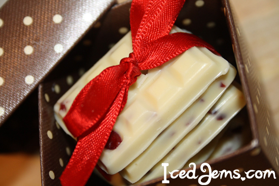 White Chocolate Cranberry Mini Chocolate Bars