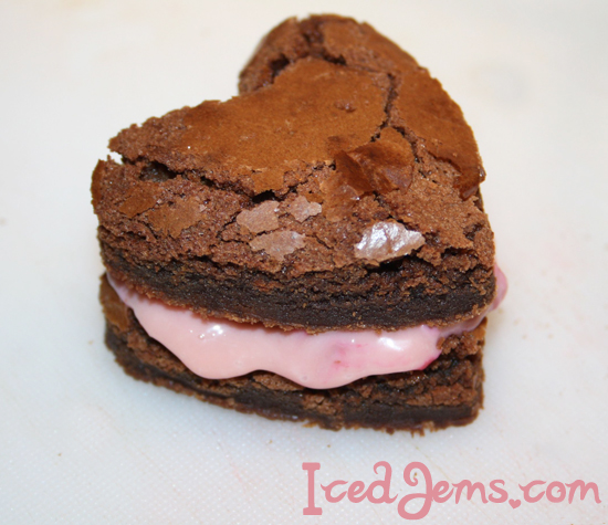 Raspberry Brownie Hearts