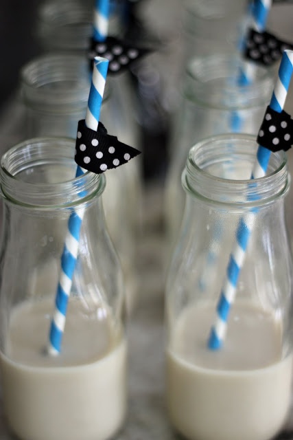 Blue Striped Straws