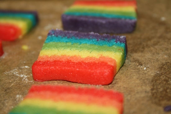 Rainbow Cookie Squares