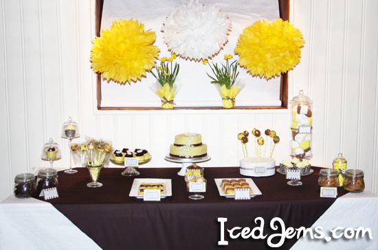 Yellow and Brown Dessert Table