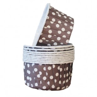 Brown Polka Dot Baking Cups