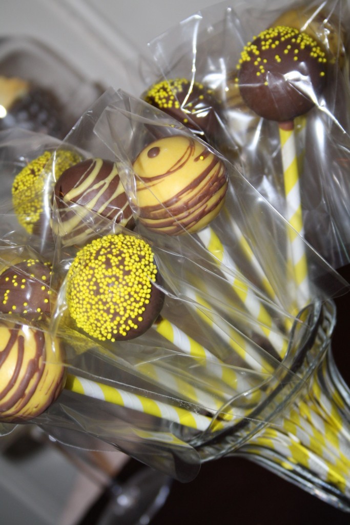 Yellow and Brown Cake Pops