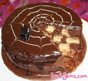 SpiderWeb Checkerboard Cake
