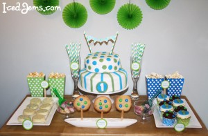 Blue and Green 1st Birthday party