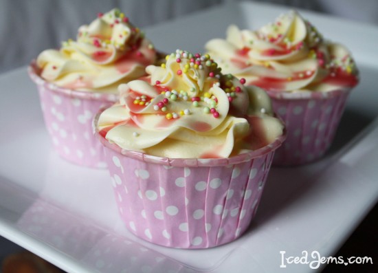 Strawberry Ripple Cupcakes