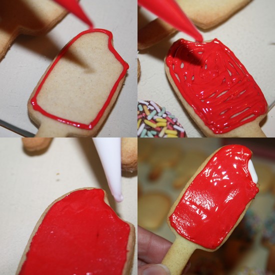 Strawberry Spilt Ice Lolly Cookie