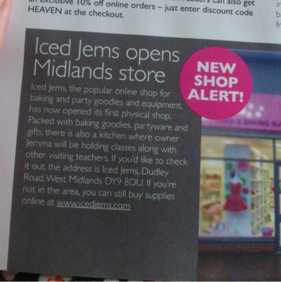 Thankyou to the team at Cupcake Heaven Magazine who gave my little store opening a mention!